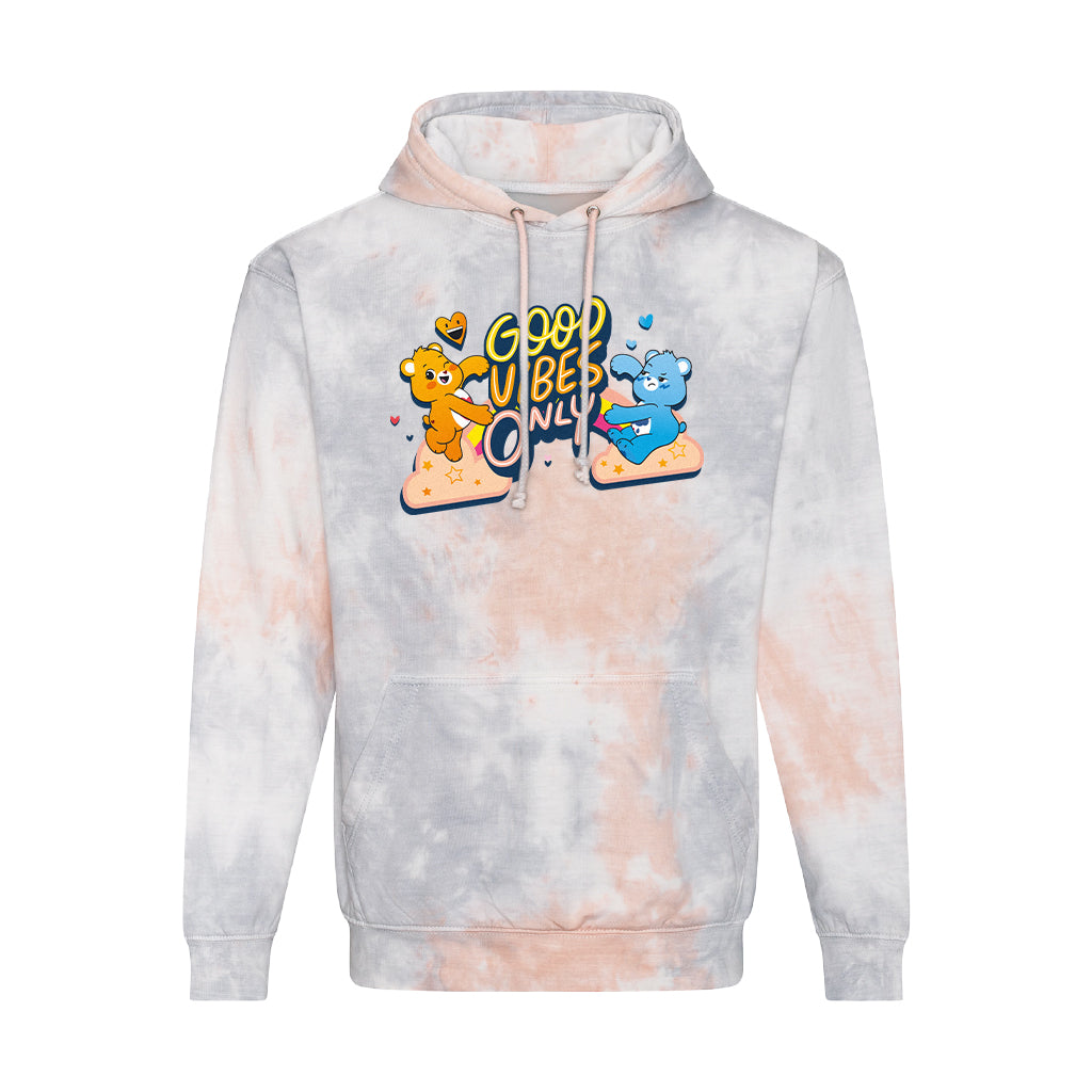Tenderheart And Grumpy Bear Good Vibes Only Unisex Tie Dye Hoodie