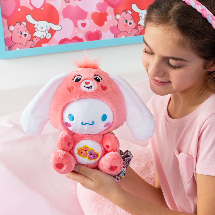 Care Bears x Hello Kitty Cinnamoroll as Love-A-Lot Bear 22cm Plush