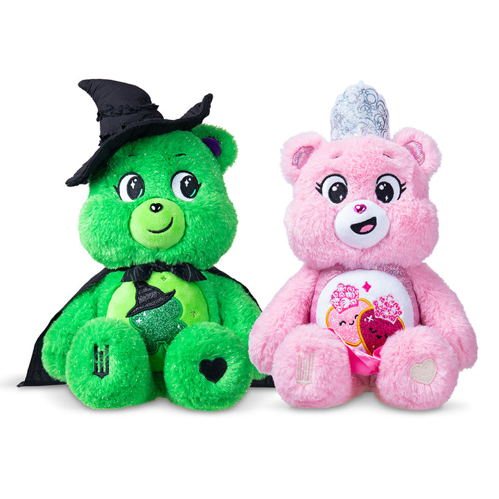 Care Bears x Wicked 2pk Boxed Set (Love-a-Lot Bear as Glinda and Good Luck Bear as Elphaba) 30cm Plush
