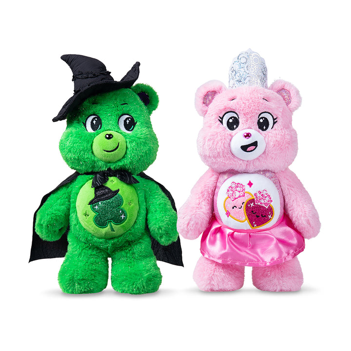 Care Bears x Wicked 2pk Boxed Set (Love-a-Lot Bear as Glinda and Good Luck Bear as Elphaba) 30cm Plush