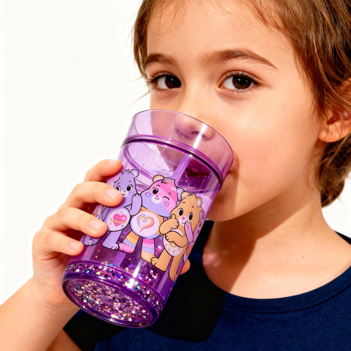 Care Bears Lunch Bag & Glitter Tumbler Bundle