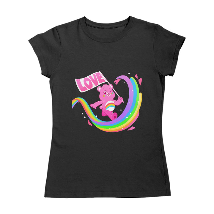 Cheer Bear Rainbow Love Flag Women's T-Shirt