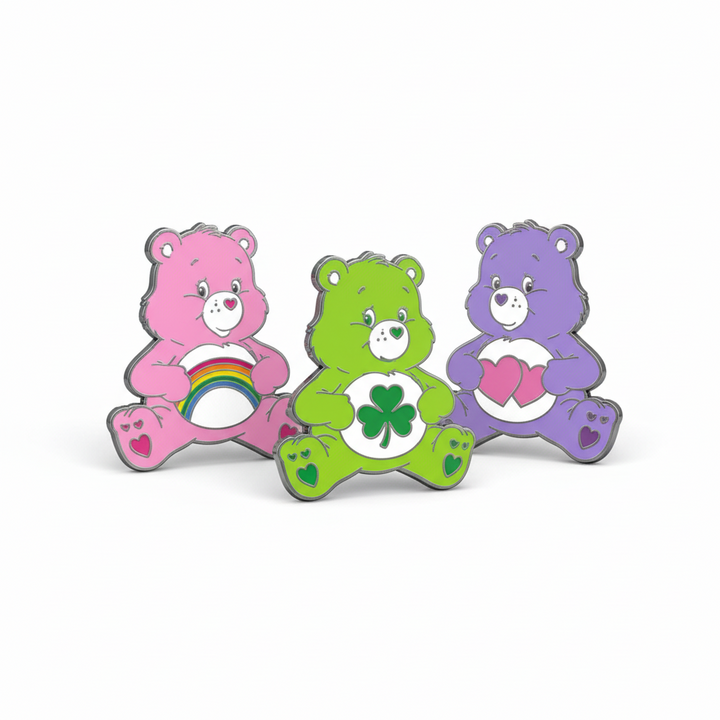 Care Bears Cheer, Share & Good Luck Bear Enamel Pin Badge 3-Pack