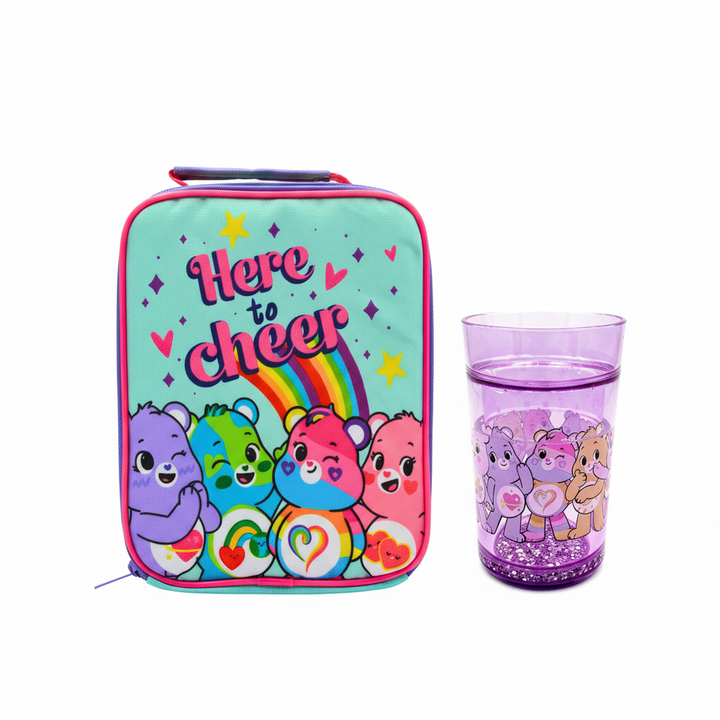Care Bears Lunch Bag & Glitter Tumbler Bundle