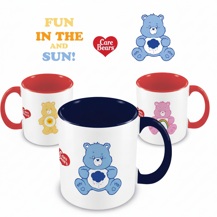 Care Bears Grumpy, Cheer & Funshine Bear Mug 3-Pack Bundle