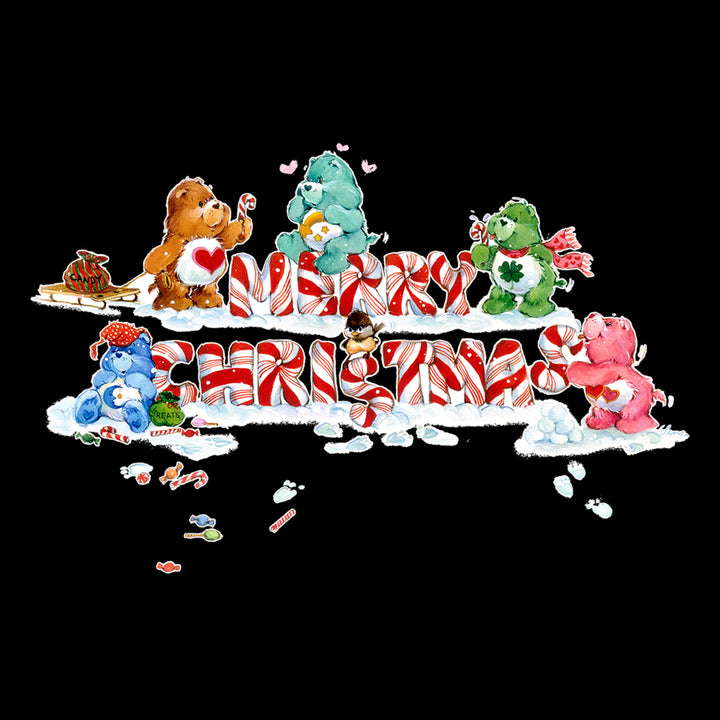 Care Bears Christmas Merry Xmas Candy Cane Men's Hooded Sweatshirt-Care Bears Store