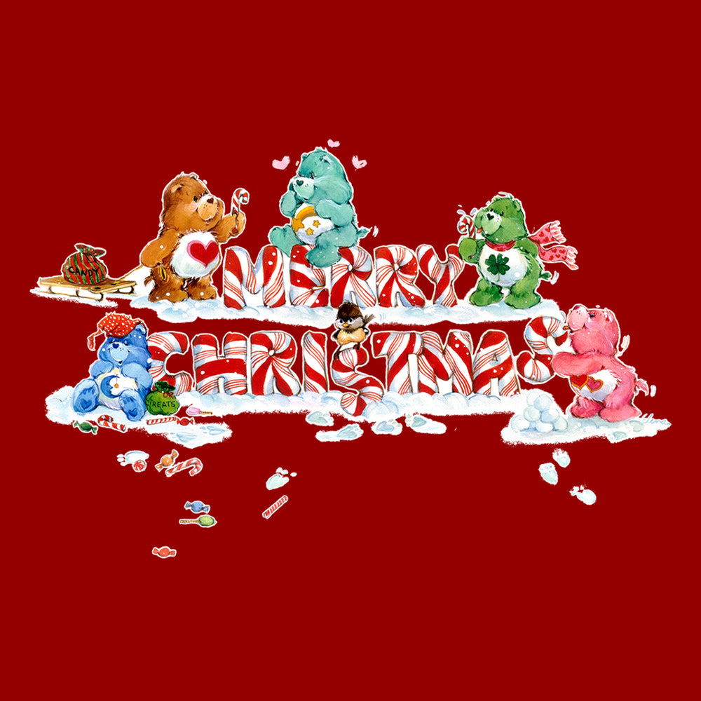 Care Bears Christmas Merry Xmas Candy Cane Men's Sweatshirt-Care Bears Store