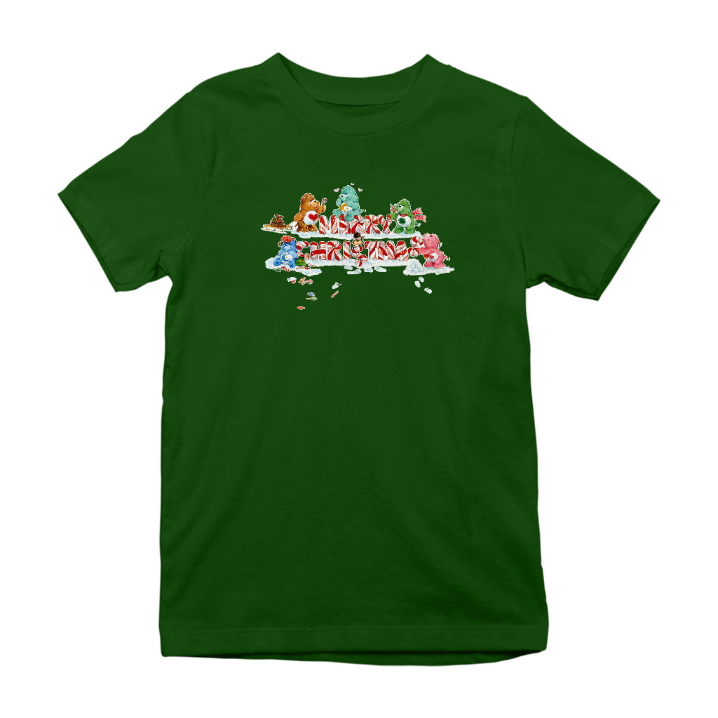 Care Bears Christmas Merry Xmas Candy Cane Kids T-Shirt-Care Bears Store
