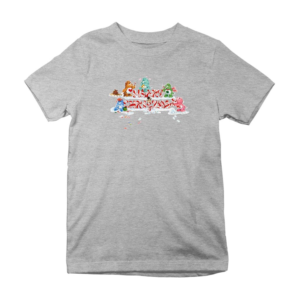 Care Bears Christmas Merry Xmas Candy Cane Kids T-Shirt-Care Bears Store