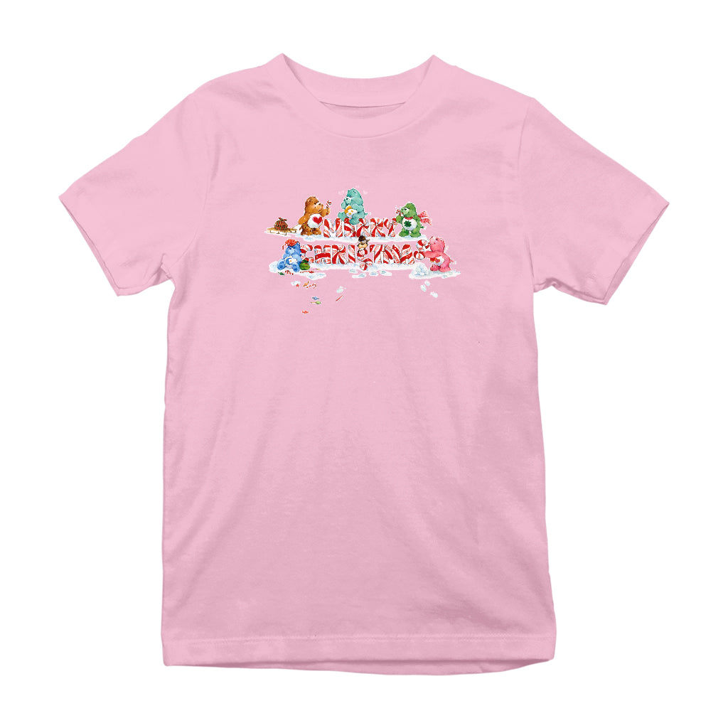 Care Bears Christmas Merry Xmas Candy Cane Kids T-Shirt-Care Bears Store