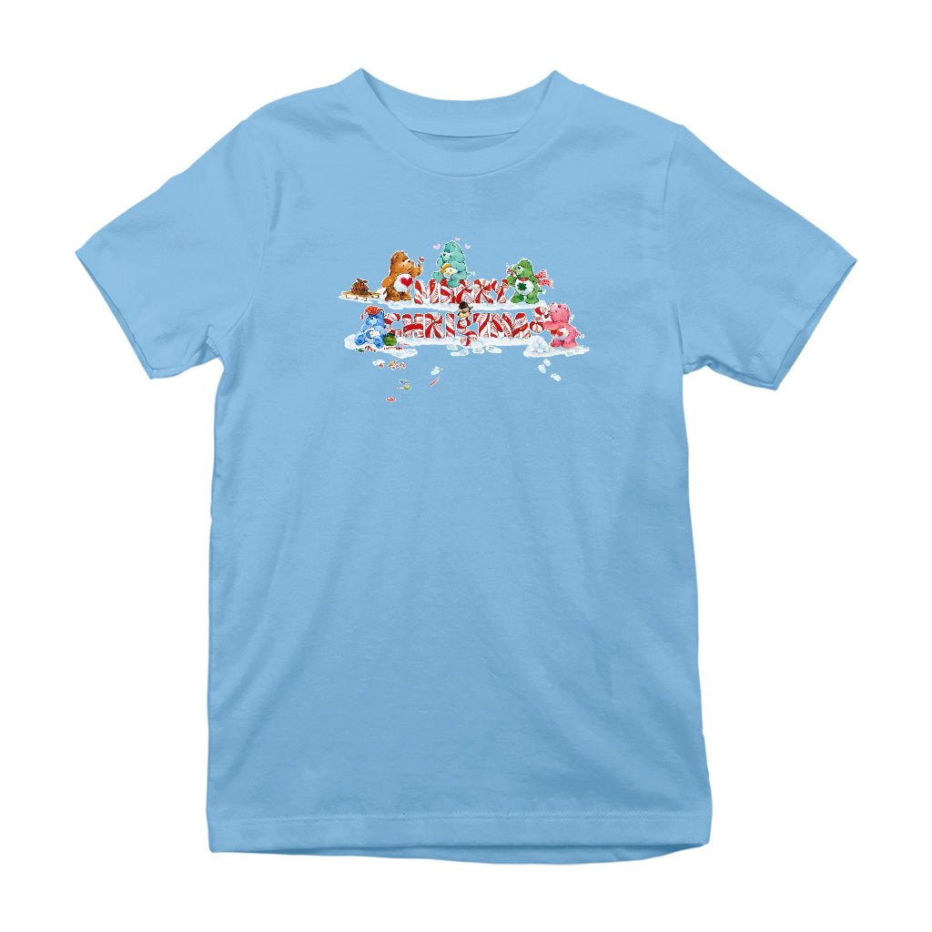 Care Bears Christmas Merry Xmas Candy Cane Kids T-Shirt-Care Bears Store