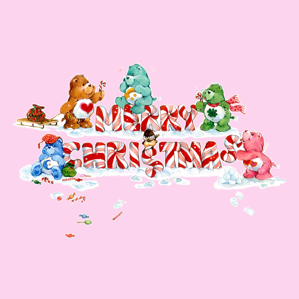 Care Bears Christmas Merry Xmas Candy Cane Women's Sweatshirt-Care Bears Store