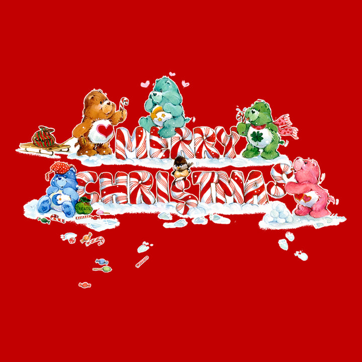 Care Bears Christmas Merry Xmas Candy Cane Women's Hooded Sweatshirt-Care Bears Store