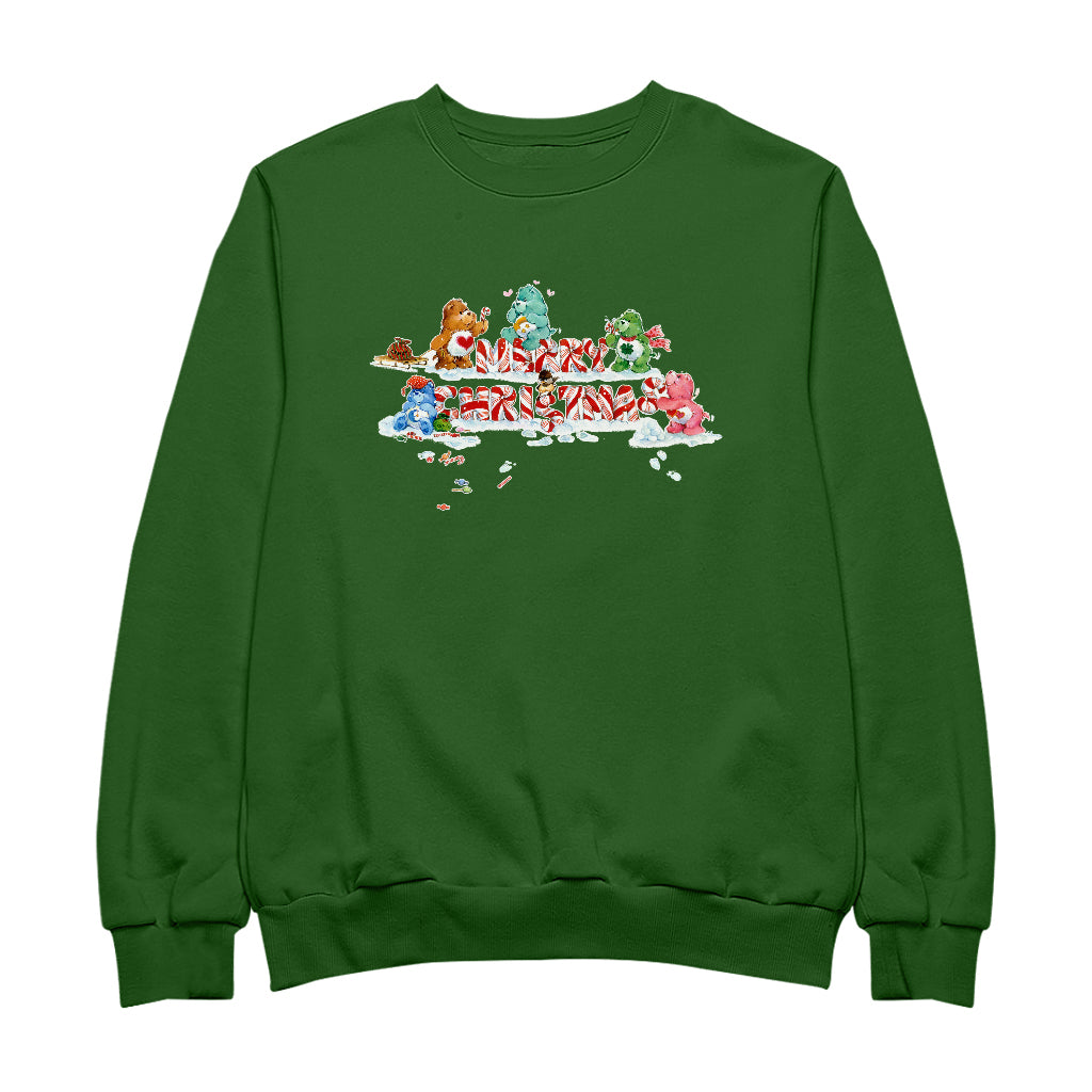 Care Bears Christmas Merry Xmas Candy Cane Women's Sweatshirt-Care Bears Store