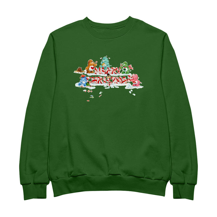 Care Bears Christmas Merry Xmas Candy Cane Women's Sweatshirt-Care Bears Store
