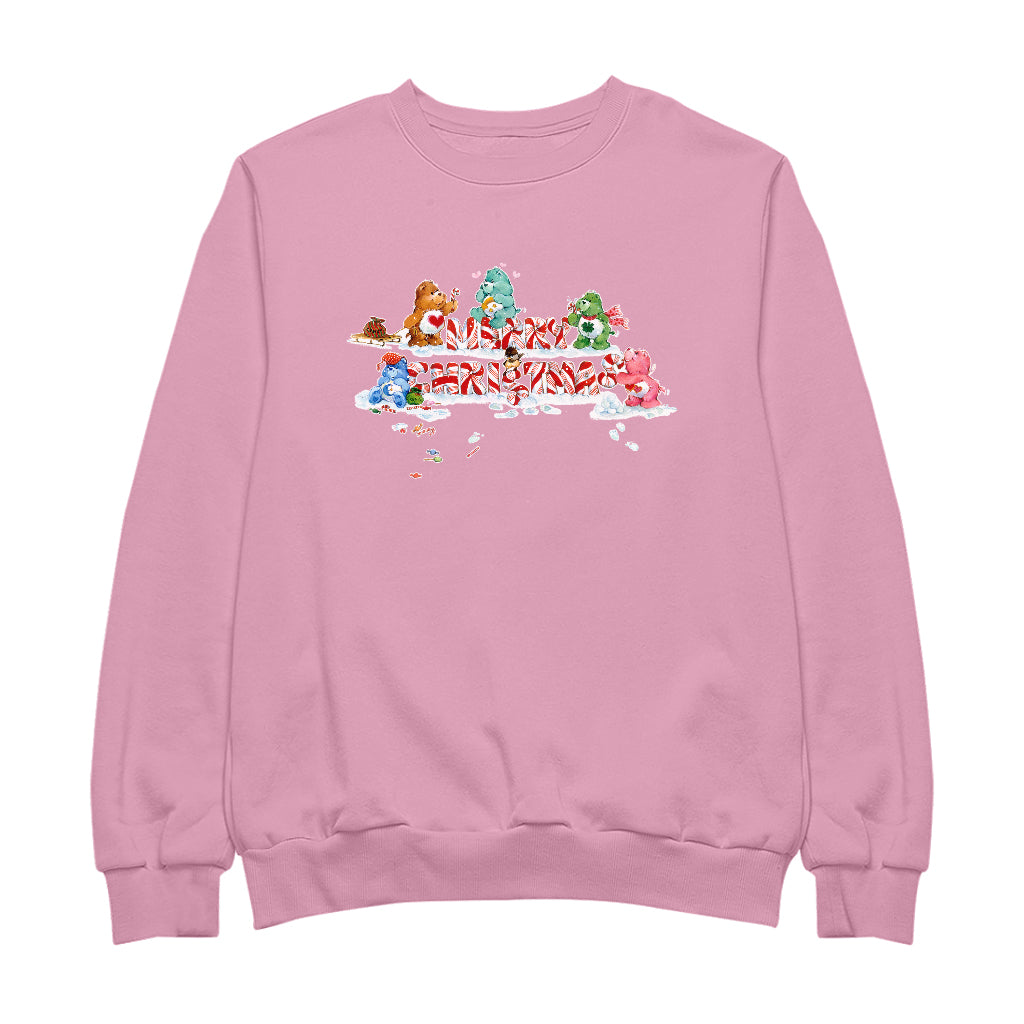 Care Bears Christmas Merry Xmas Candy Cane Women's Sweatshirt-Care Bears Store
