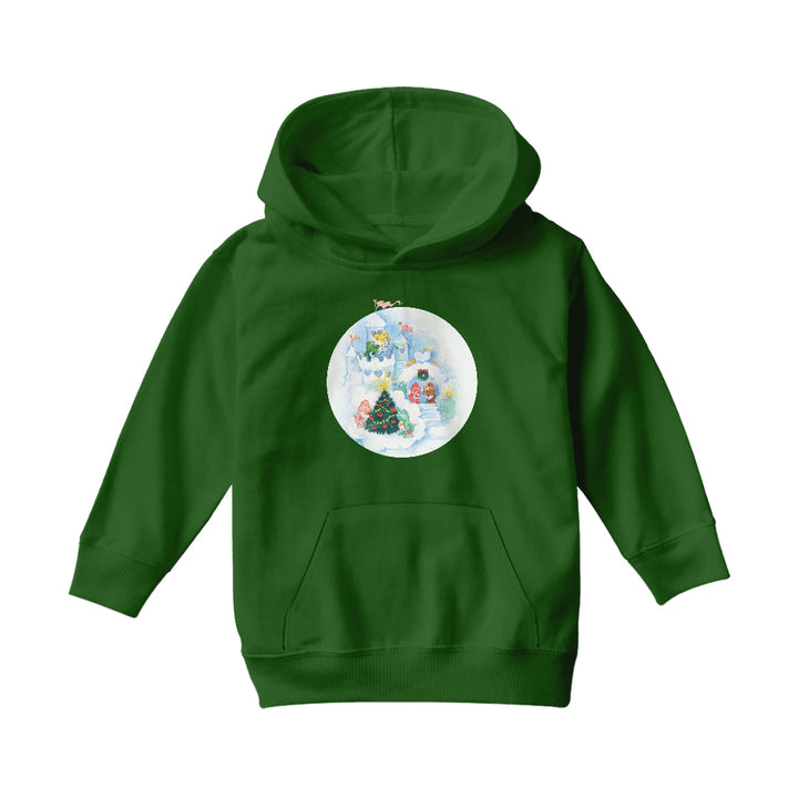 Care Bears Christmas Snow Castle Kids Hooded Sweatshirt-Care Bears Store