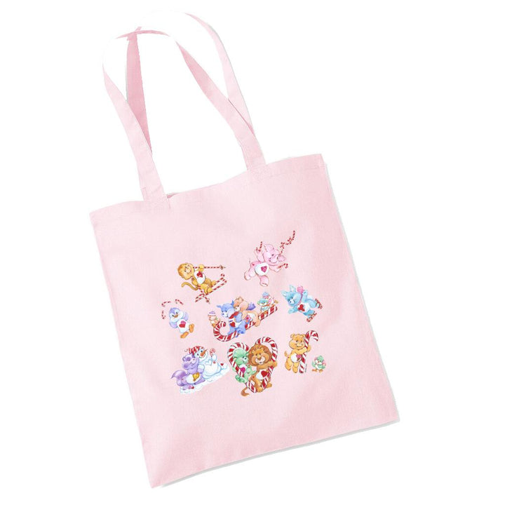 Christmas Candy Cane Montage Tote Bag-Care Bears Store
