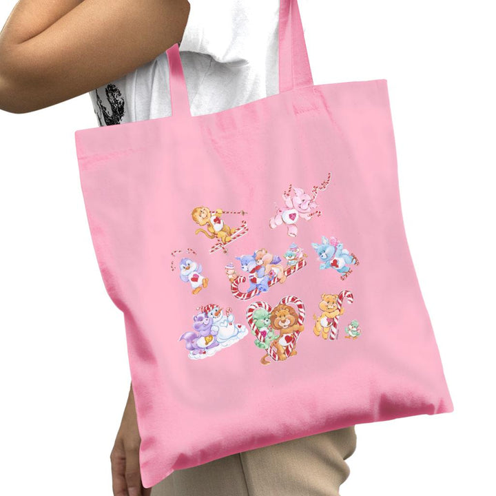 Christmas Candy Cane Montage Tote Bag-Care Bears Store