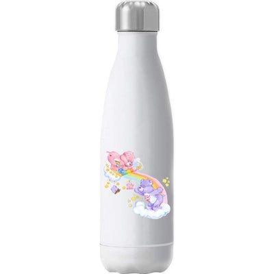 Care Bears Cheer Bear And Share Bear Unrolling A Rainbow Insulated Stainless Steel Water Bottle