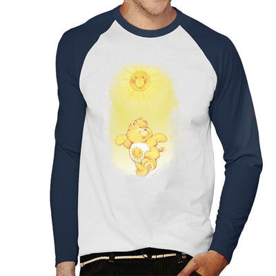 Care Bears Funshine Bear Dancing In The Sun Men's Baseball Long Sleeved T-Shirt