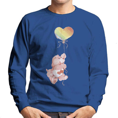 Care Bears Love A Lot Bear Holding On To Rainbow Balloon Men's Sweatshirt