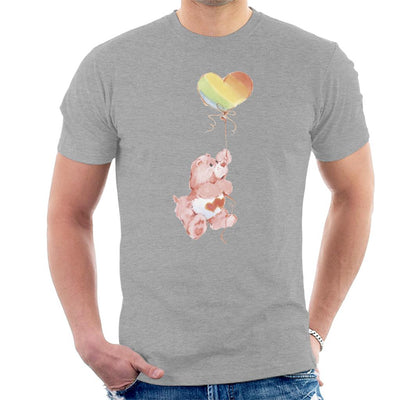 Care Bears Love A Lot Bear Holding On To Rainbow Balloon Men's T-Shirt