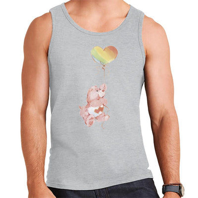 Care Bears Love A Lot Bear Holding On To Rainbow Balloon Men's Vest
