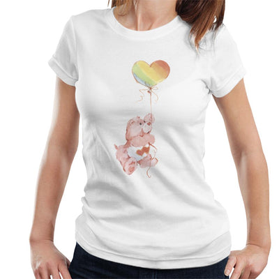Care Bears Love A Lot Bear Holding On To Rainbow Balloon Women's T-Shirt
