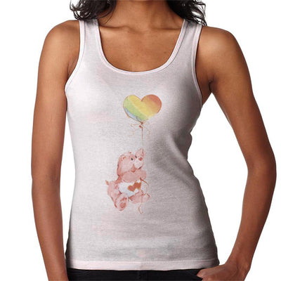 Care Bears Love A Lot Bear Holding On To Rainbow Balloon Women's Vest