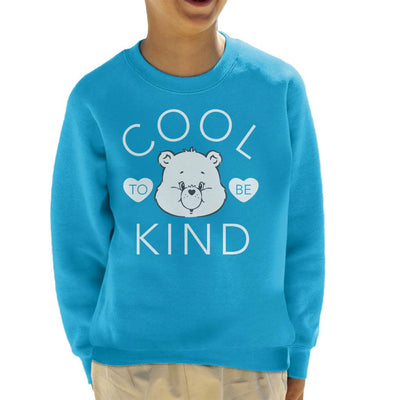 Care Bears Tenderheart Bear Cool To Be Kind White Text Kid's Sweatshirt