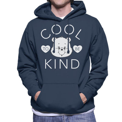Care Bears Tenderheart Bear Cool To Be Kind White Text Men's Hooded Sweatshirt