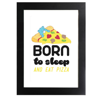 Care Bears Bedtime Bear Born To Sleep And Eat Pizza Framed Print