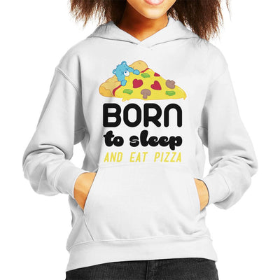 Care Bears Bedtime Bear Born To Sleep And Eat Pizza Kid's Hooded Sweatshirt