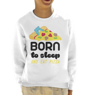 Care Bears Bedtime Bear Born To Sleep And Eat Pizza Kid's Sweatshirt