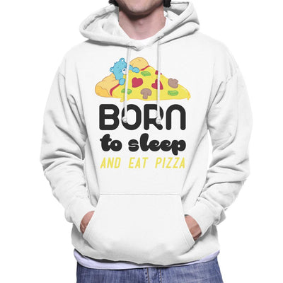 Care Bears Bedtime Bear Born To Sleep And Eat Pizza Men's Hooded Sweatshirt