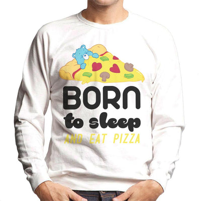 Care Bears Bedtime Bear Born To Sleep And Eat Pizza Men's Sweatshirt