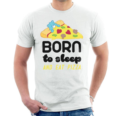 Care Bears Bedtime Bear Born To Sleep And Eat Pizza Men's T-Shirt