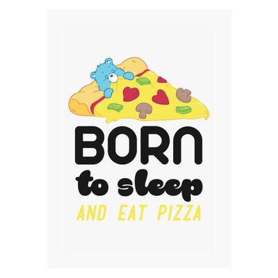 Care Bears Bedtime Bear Born To Sleep And Eat Pizza A4 Print