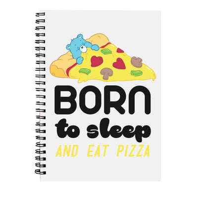 Care Bears Bedtime Bear Born To Sleep And Eat Pizza Spiral Notebook