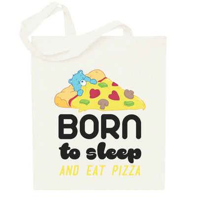 Care Bears Bedtime Bear Born To Sleep And Eat Pizza Tote Bag