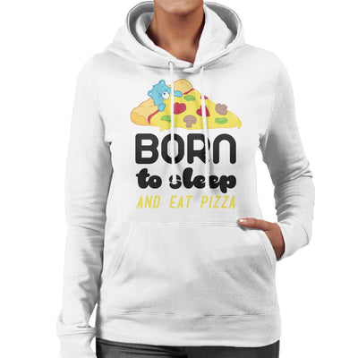 Care Bears Bedtime Bear Born To Sleep And Eat Pizza Women's Hooded Sweatshirt