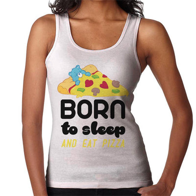 Care Bears Bedtime Bear Born To Sleep And Eat Pizza Women's Vest