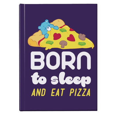 Care Bears Bedtime Bear Born To Sleep And Eat Pizza White Text Hardback Journal