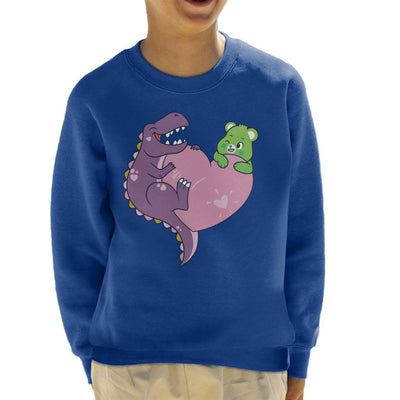 Care Bears Unlock The Magic Good Luck Bear Dino Heart Kid's Sweatshirt
