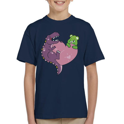 Care Bears Unlock The Magic Good Luck Bear Dino Heart Kid's T-Shirt