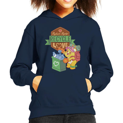 Care Bears Unlock The Magic Reduce Reuse Recycle Love Kid's Hooded Sweatshirt