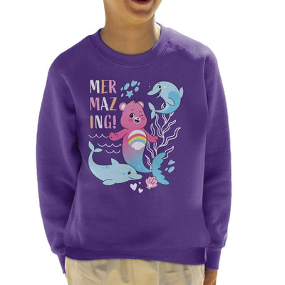 Care Bears Unlock The Magic Cheer Bear Mermazing Dolphins Kid's Sweatshirt