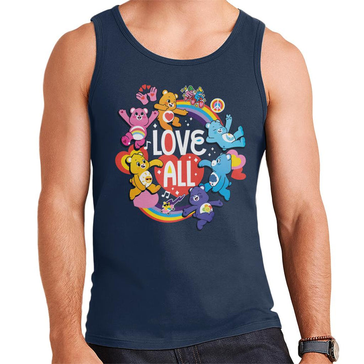 Unlock The Magic Love All White Text Men's Vest-Care Bears Store