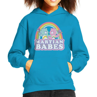 Care Bears Cheer Bear And Wish Bear Martian Babes Kid's Hooded Sweatshirt